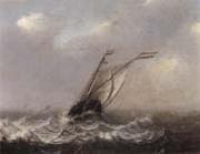 unknow artist, a smalschip on choppy seas,other shipping beyond